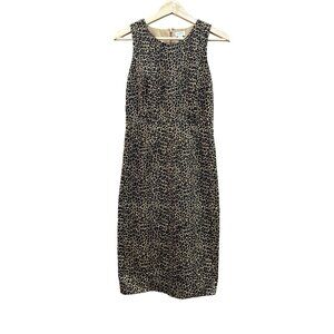 J.Crew Leopard Print Sleeveless Sheath Dress Womens Size 0 Knee Length